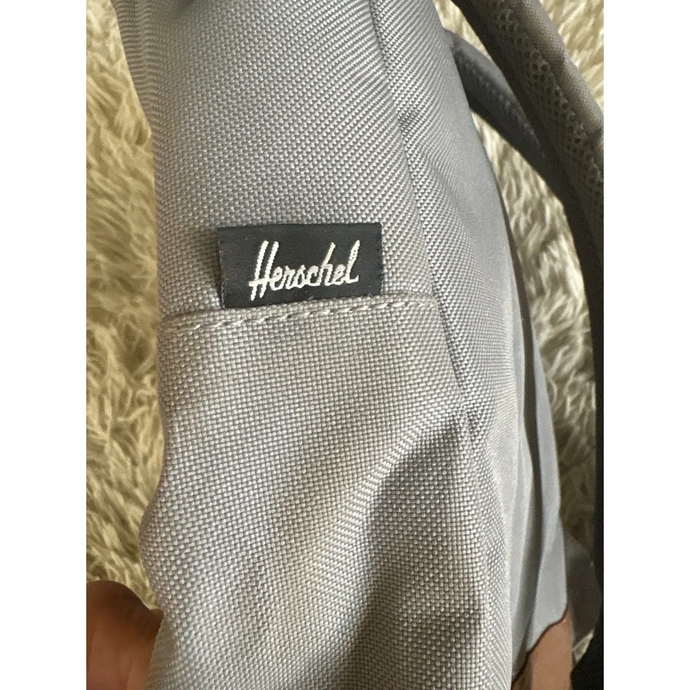 Herschel Supply Co Heritage Backpack Grey‎ Brown Faux Leather Trim 17 inch